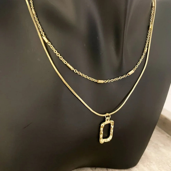 925 Sterling Silver Necklace Set Geometric Textured Square Pendant Sequin Chain - Picture 6 of 11